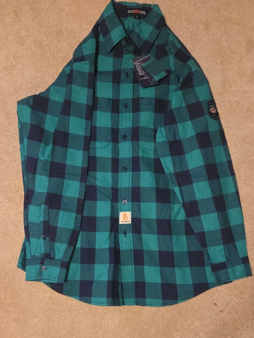 Reginald Teal & Navy Plaid Button-Up Shirt
